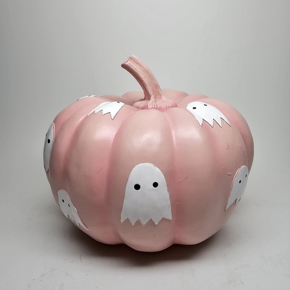 NEW Pink Pumpkin with White Ghosts - Picture 2 of 3